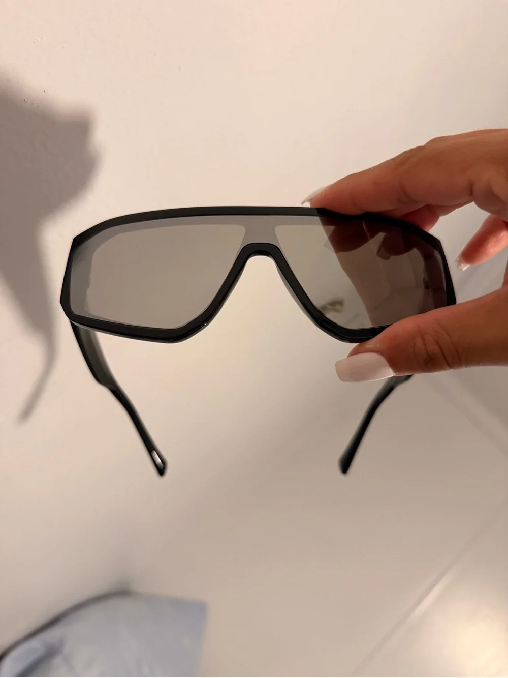 Black Men’s Shield Sunglasses - Classic Black Frame